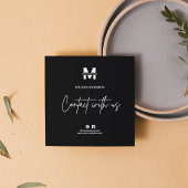 Small Business Instagram Facebook QRコードブラック スクエア名刺