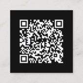 Small Business Instagram Facebook QRコードブラック スクエア名刺 (裏面)