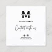 Small Business Instagram Facebook QRコードモダン スクエア名刺 (正面)