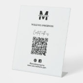 Small Business Instagram Facebook QRコードモダン 台座サイン (正面)