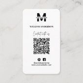 Small Business Instagram Facebook QRコードモダン 名刺 (正面)