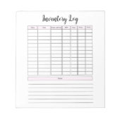 Small Business Inventoryログのメモ帳 ノートパッド (正面)