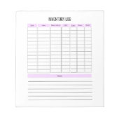 Small Business Inventoryログプランナーメモ帳 ノートパッド (正面)