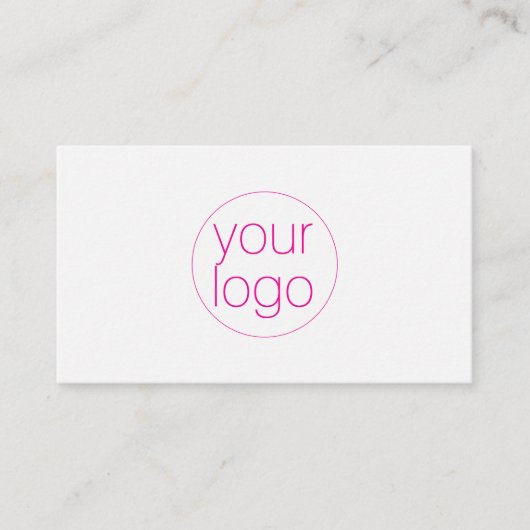 Small Business Logo Thank You QR Card Blush 名刺 (正面)