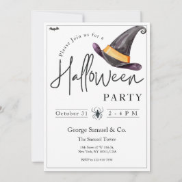 Small Business Minimalist Halloween Office Party 招待状