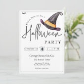 Small Business Minimalist Halloween Office Party 招待状 (スタンド正面)