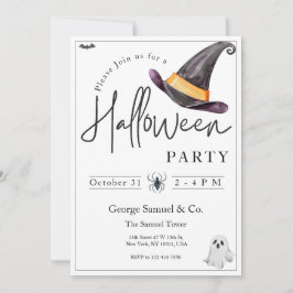 Small Business Minimalist Halloween Office Party 招待状