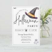 Small Business Minimalist Halloween Office Party 招待状 (スタンド正面)