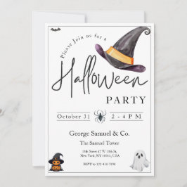 Small Business Minimalist Halloween Office Party 招待状