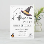 Small Business Minimalist Halloween Office Party 招待状 (スタンド正面)