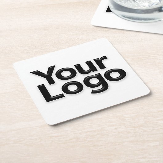 Small Business Ownerロゴのプロモーションマーケティング スクエアペーパーコースター (アングル)