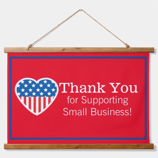 Small Business Patrioticをサポートしていただき、ありがとうございます 吊り下げ型タペストリー (正面)