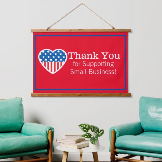 Small Business Patrioticをサポートしていただき、ありがとうございます 吊り下げ型タペストリー (リビング)