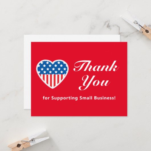 Small Business Patrioticをサポートしてくれてありがとう カード (正面/裏面インサイチュ)