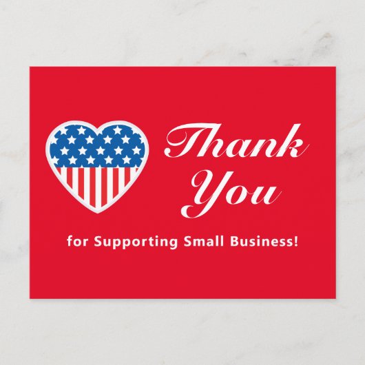 Small Business Patrioticをサポートしてくれてありがとう ポストカード (正面)