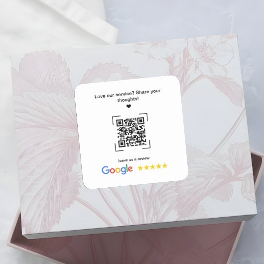 Small Business Promotional Google Review QR Code スクエアシール