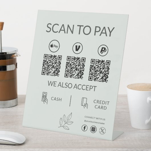 Small Business QR Code Payment - Scan to Pay 台座サイン (インサイチュ)