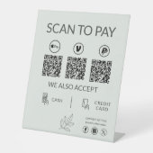 Small Business QR Code Payment - Scan to Pay 台座サイン (正面)