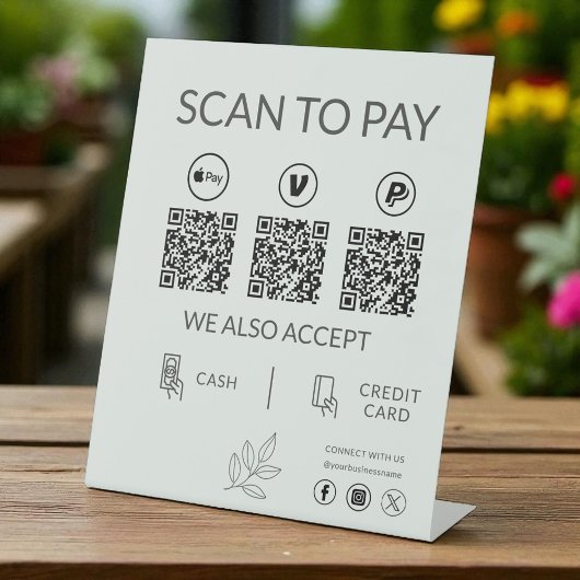 Small Business QR Code Payment - Scan to Pay 台座サイン