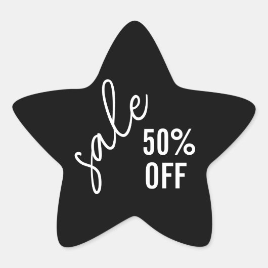 Small Business Saleステッカー |黒モダン色 星シール (正面)