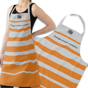 Small Business Signageロゴ名グレーオレンジ エプロン