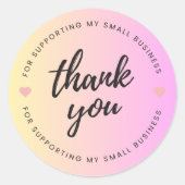 Small Business Thank Youステッカー ラウンドシール (正面)