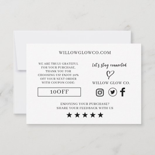 Small Business Thank You Brands Note Card (裏面)