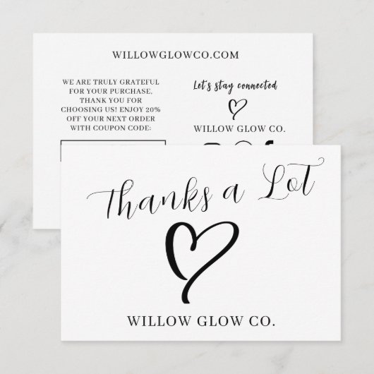 Small Business Thank You Brands Note Card (正面/裏面)