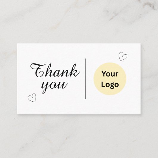 Small Business Thank You Card Minimalist 名刺 (正面)
