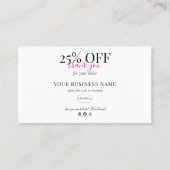 Small Business Thank You Discount Card Blush 名刺 (裏面)