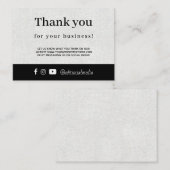 Small Business Thank You Forショッピング・カード エンクロージャーカード (正面/裏面)