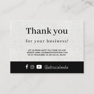 Small Business Thank You Forショッピング・カード エンクロージャーカード