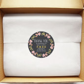 Small Business Thank You Logo Dusty Pinkフローラ ラウンドシール