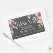 Small Business Thank You Logo Dusty Pinkフローラ 長方形シール (封筒)