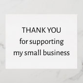 Small Business Thank You Postcard | Insert 箔シーズンポストカード (正面)