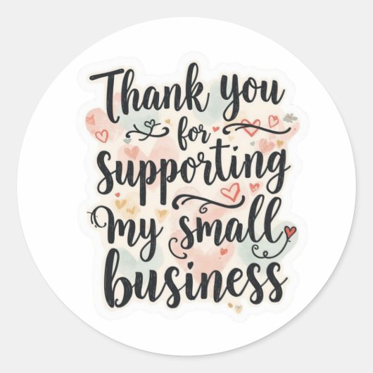 Small Business Thank You Round Sticker ラウンドシール (正面)