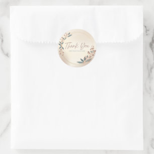 Small Business Thank You Sticker -フローラ ラウンドシール