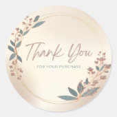Small Business Thank You Sticker -フローラ ラウンドシール (正面)