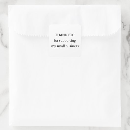 Small Business Thank You Sticker | Minimal | Packa スクエアシール (バッグ)