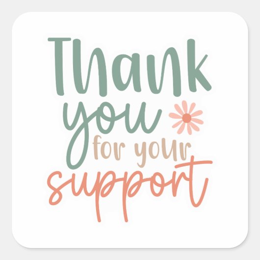 Small Business Thank You Stickers スクエアシール (正面)