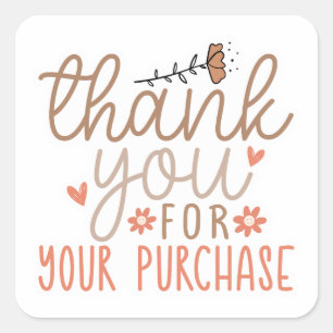 Small Business Thank You Stickers スクエアシール
