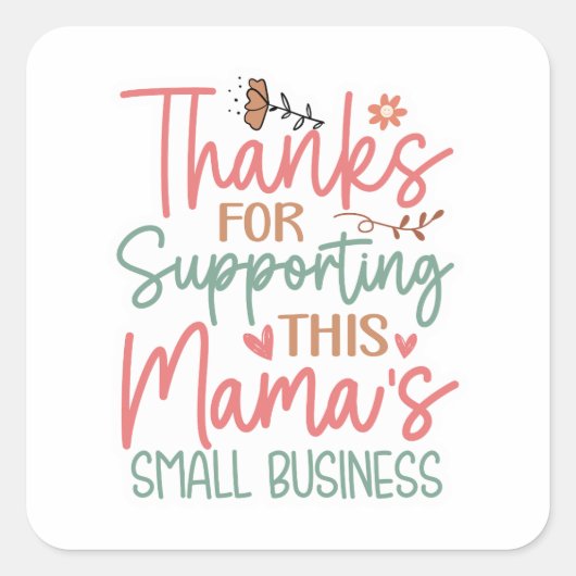 Small Business Thank You Stickers スクエアシール (正面)