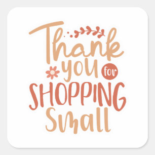 Small Business Thank You Stickers スクエアシール