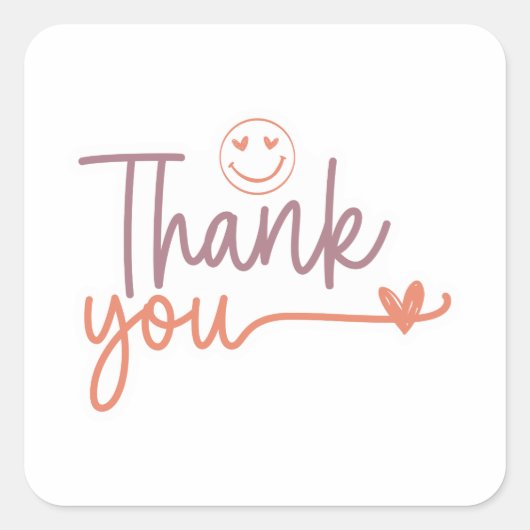 Small Business Thank You Stickers スクエアシール (正面)