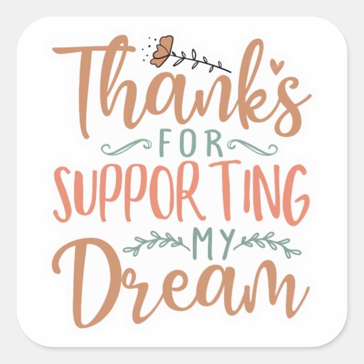 Small Business Thank You Stickers スクエアシール (正面)