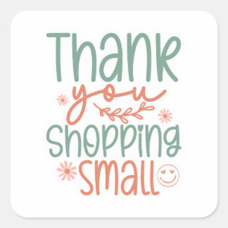 Small Business Thank You Stickers スクエアシール