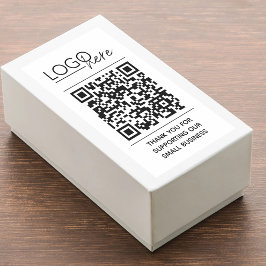 Small Business Your Logo QR Code Thank You 長方形シール