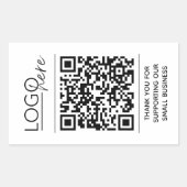 Small Business Your Logo QR Code Thank You 長方形シール (正面)
