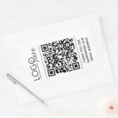 Small Business Your Logo QR Code Thank You 長方形シール (封筒)