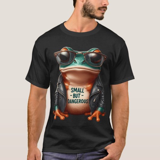 Small But Dangerous Biker Frog T-Shirt Tシャツ (正面)